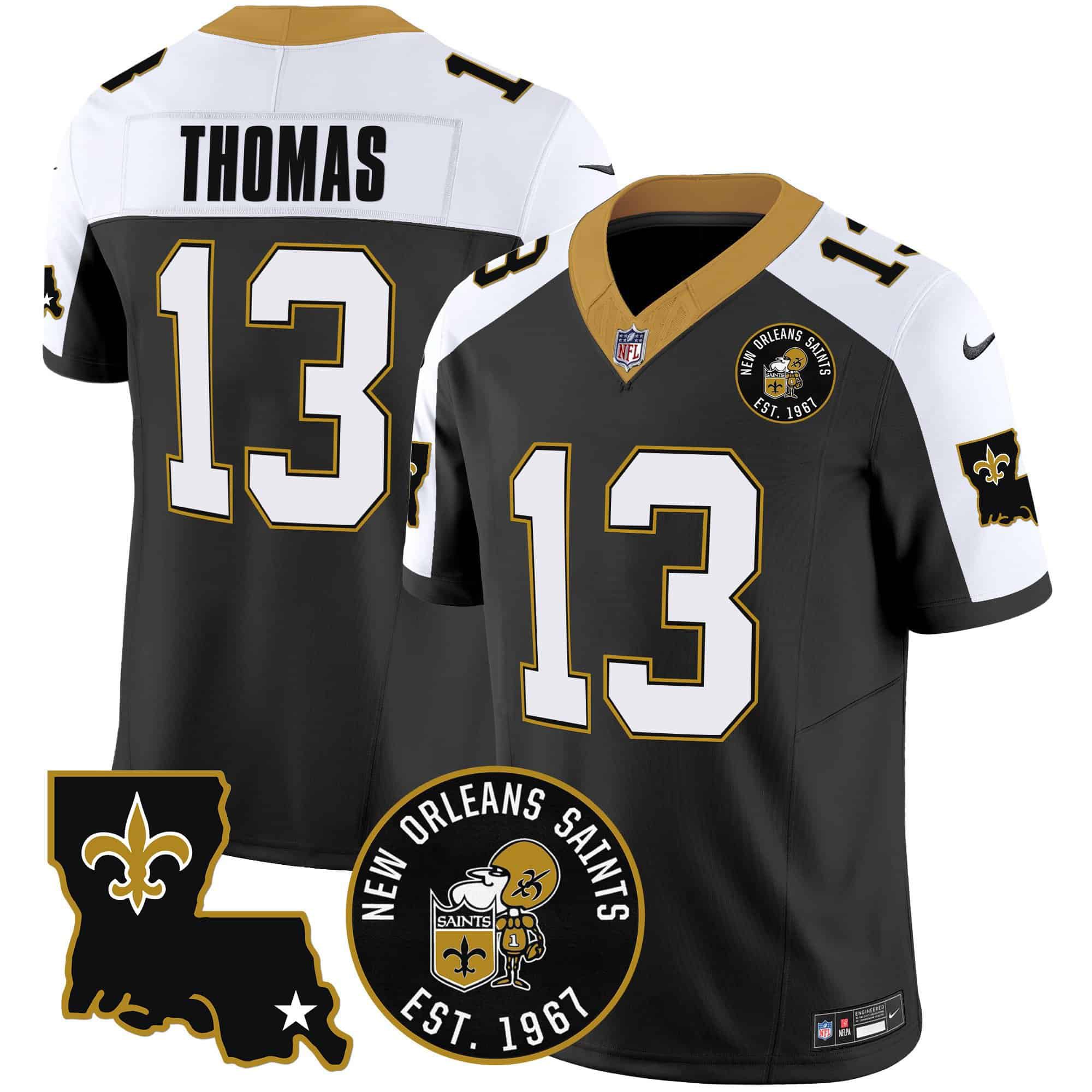Men New Orleans Saints #13 Thomas Black 2024 Nike 1967 Patch Vapor Limited NFL Jersey
